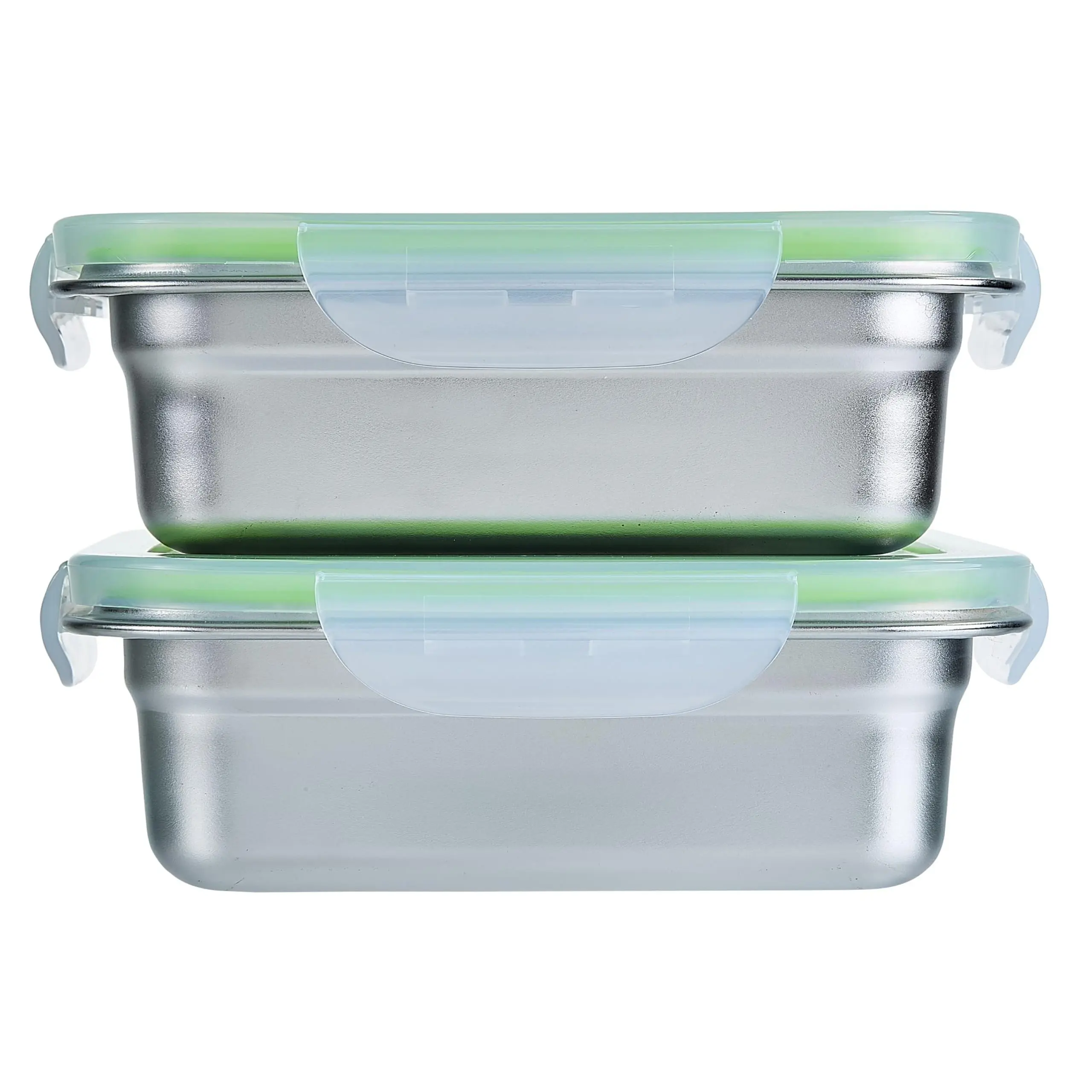 Set Of 2 Stainless Steel Sandwich Containers - Food Grade Metal Base Plus A Bpa Free  Lock Tight Lid With Airtight Silicone Seal. Great For Sandwiches And Snacks