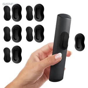 5 Pack Magnetic Silicone Wall Mount Hooks No Drill Self Adhesive Remote Control Holder Strong Suction Electric Toothbrush Storage Organizer Multifunctional Punch Free Wall Hanging Stick for Home Bathroom Bedroom Living Room RV Decor