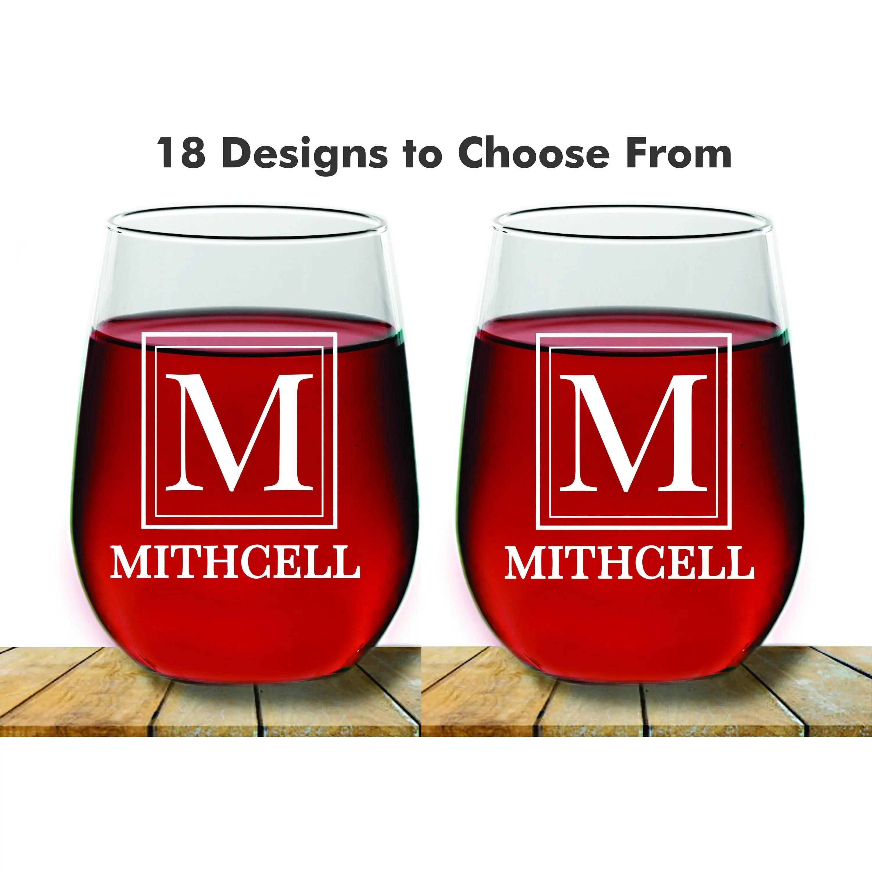 Personalized Monogram Wedding Stemless Wine Glass Gift, 2 pc Set Wine Glass, Toasting Wine glass, Wedding Wine Glass, Favors