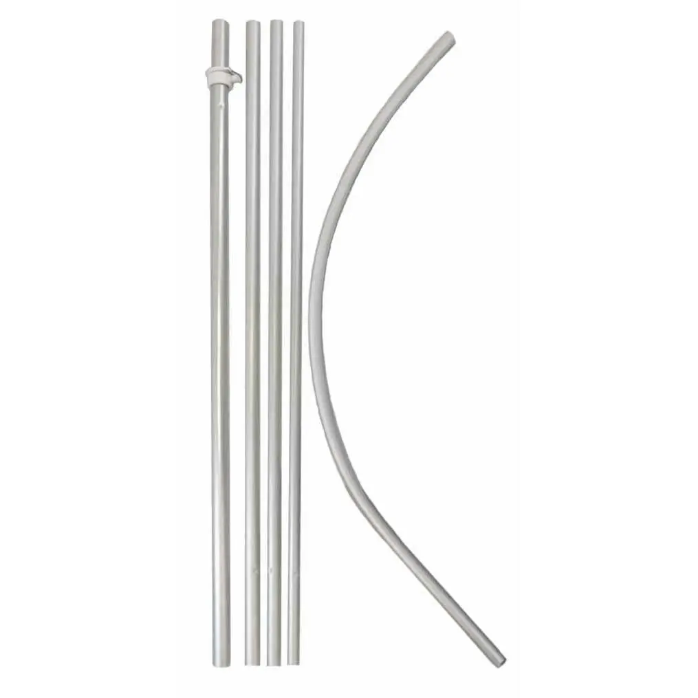 15ft Aluminum Banner Flag Pole - 5-Piece Adjustable Diameter Set, Curved Top, Reinforced Extra-Strength, High-Wind Resistant, Outdoor Easy Assembly with Storage for Home & Garden Decor