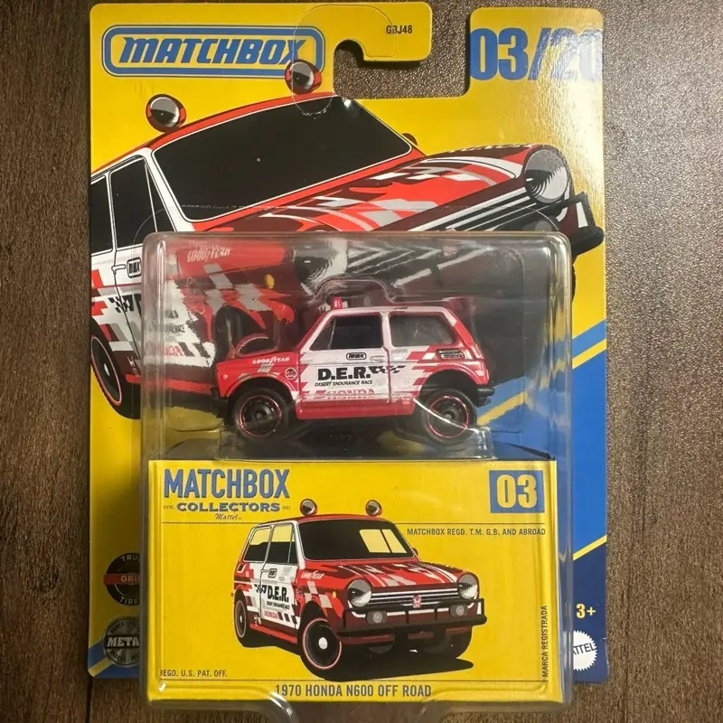 Matchbox Collectors #03/20 1970 Honda N600 Off Road in Red w/True Grip Tires