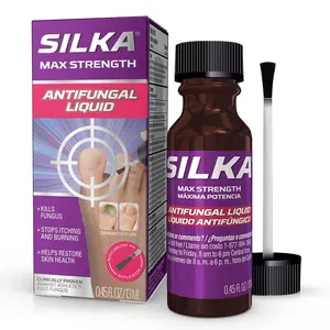 Free Ship SILKA Max Strength Antifungal Liquid for Toenail Health with Brush Applicator, Results in 1 Week, Nail Fungus Treatment for Damaged Toenails, Athlete's Foot Treatment, Tolnaftate 1% 0.45 Fl Oz