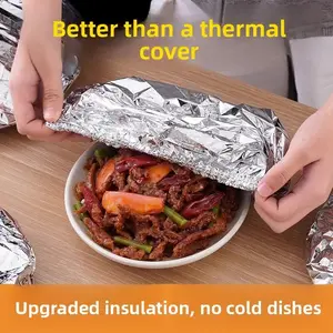 Reusable Aluminum Foil Food Covers Elastic Lids Universal Fit Bowls Plates Fresh Warm For Home Parties Picnics Meal Prep Leftovers Microwave Safe Easy Clean Alternative To Plastic Wrap 50Pcs 100Pcs 150Pcs Fits 411 Inches Kitchen Must Have