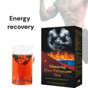 Five Treasures Kidney Tea for Men Organic Kidney Cleanse Tea Traditional Formula Ginseng Energy Recovery