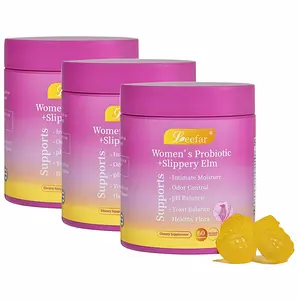 3 Pack LEEFAR Her Probiotics Gummies QA - All in One Solution with Slippery Elm and Prebiotics & Lactobacillus Probiotic Blend for Women's pH Balance and Dryness Hawaiian Pineapple Gummies Dietary Supplement
