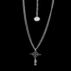 Escapulario Santa M. Nudo de bruja y San benito necklace's with chain for Men and Women