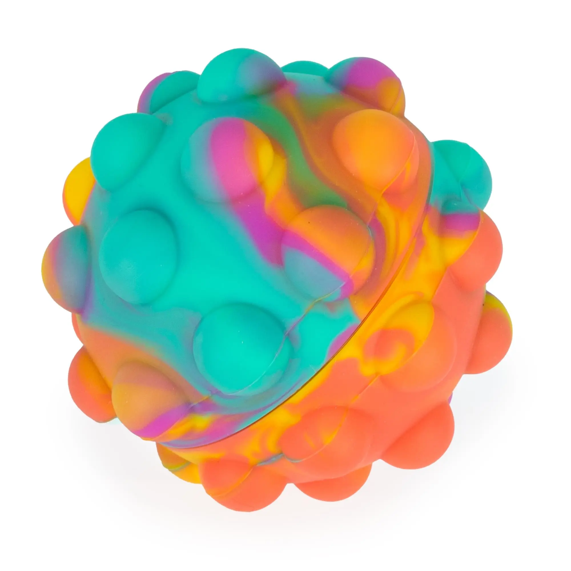Rainbow Silicone Pop Fidget Ball - Anxiety Fidgets, Soft Stress Ball, Unisex Calm & Stress Relief Sensory Bubble Popping Game Toy