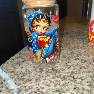 16 oz Glass Tumbler with Bamboo Lid & Plastic Straw Reusable Fashionable Design for On-the-Go Drinks Hand Wash Only