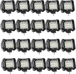 Nilight 20Pcs 4Inch 60W LED Pods Light Bar – Triple Row Spot Flood Combo | Off Road Driving Work Lights for Van Camper Car Pickup Golf Cart ATV UTV SUV Truck Boat 4x4 | Waterproof IP68 dealsforyoudays