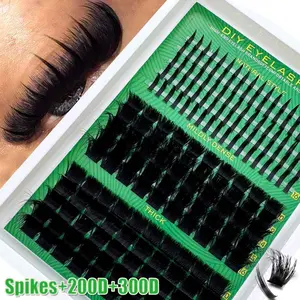 300D 200D 160D 120D 100D 80D 60D Lash Clusters, 290pcs/285pcs/255pcs/235pcs/190pcs, D Curl Natural Look, Individual Lashes Extension