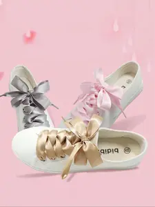 Solid Color Silk Shoelaces, Fashionable Shoes Laces for Women & Girls, Casual Shoes Accessories for Daily Use, Footwear Lace, Shoe Strings