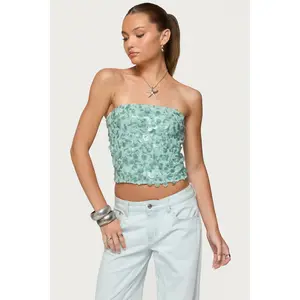 Brynn Sequin Strapless Top