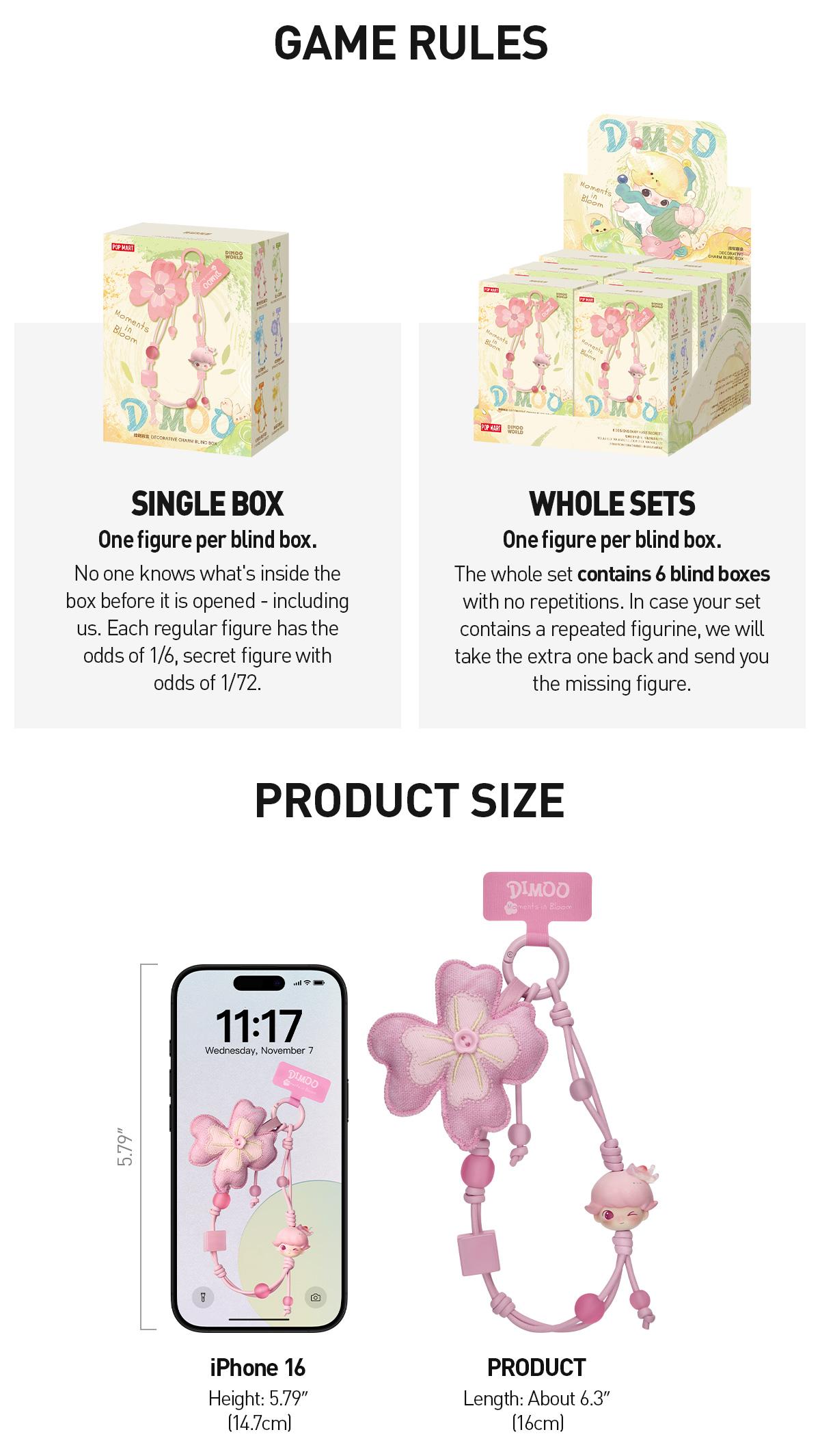 POP MART DIMOO Moments in Bloom Series-Decorative Charm Blind Box [ship by Apr.20th]