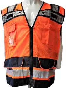 HIGH VISIBILITY Surveyor Two Tones Orange Vest Mesh front & back only available 2XL TO 5XL (TRUE TO SIZE)