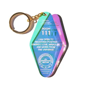 111 ANGEL NUMBER IRIDESCENT KEYCHAIN