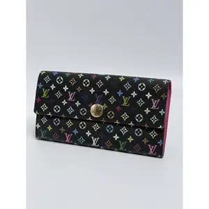Pre-owned Louis Vuitton Canvas Long Envelope Wallet Monogram Multicolore Portefeuille Long Envelope Sarah Wallet JD327LV