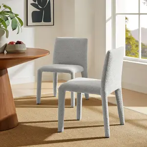 Rhodes Fabric Upholstered Dining Chair in Dove Gray Rhodes Fabric Upholstered Dining Chair in Dove Gray