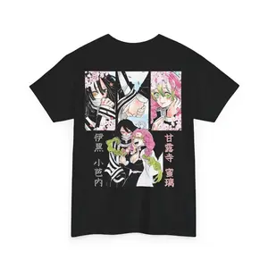 Demon Slayer Anime T-Shirt, Mitsuri Kanroji Obanai Iguro Tee, Manga Lover , Unisex Heavy Cotton Shirt, Anime Fan Gift