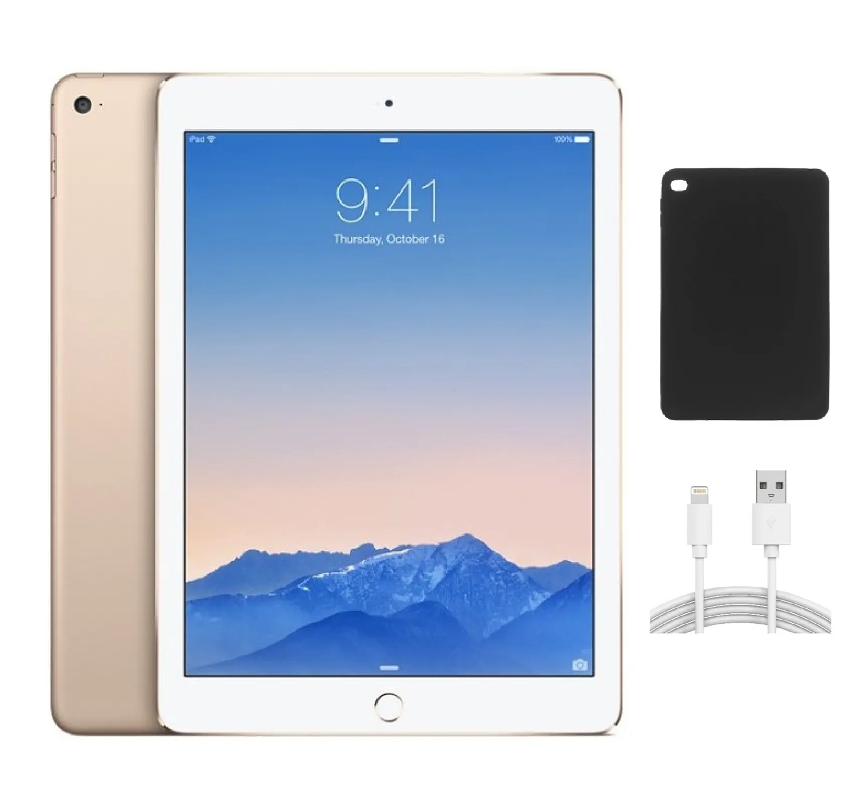 Refurbished Apple iPad Air 2 16GB Gold A1566 (WiFi) Good Condition with Case, 1 Year Warranty