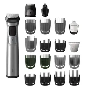 PHILIPS | Norelco Multigroom All-in-One Trimmer MG7796/40 Stainless Steel Groomer with 5 Attachments & 13 Combs for Beard Hair & Body Trimming