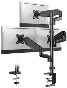 Triple Monitor Stand for 13-32 Inch Screens with Gas Spring Adjustment Tilt Swivel Max VESA 100x100 Height Adjustable Wall Mounted Desk Home Office Furniture