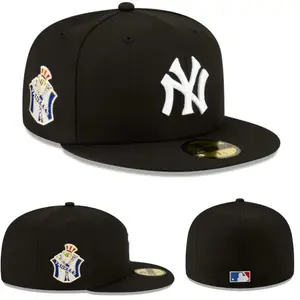 New Era MLB 59FIFTY Fitted Hat Collection – New York Yankees Black Caps, Flat Brim Baseball Style, Limited Edition Drop, Unisex Headwear