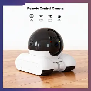 Robot Camera on Wheels 1080P Dual Lens,Indoor Movable Security Camera with 2-Way Talk,Blinky Bot with Night Vision,Distance Bot App Control for Cats/Dogs/Baby/Elderly (SD/Cloud Storage)