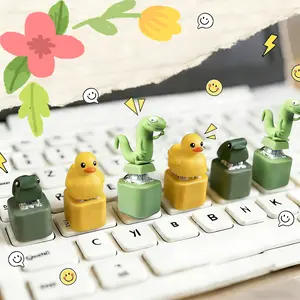 1/2/3PCS Lizard /Frog/Duck Croaking Fidget Toy, Adults Keyboard Clicker Quacking Duck Fidget Toys-Fun Rechargeable Lizard Keychain with Colorful Lights, Stress Reliever for Anxiety & Sensory Fun