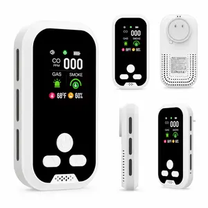 5-in-1 Portable Detector with Natural Gas & Temperature Humidity Sensors Plug-and-Play Design High-Definition Display Accurate Alerts Ideal for Kitchen Garage RVs Apartments outdoorfun
