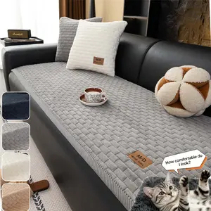 Thick Couch Cover for Cats & Dogs, Non Slip Sofa Seat Protector, Machine Washable Pet-Friendly Furniture Cover Pad, features soft silicone anti-slip granules on the reverse side, Multiple Colors Available, Mats, for 1/2/3/4 Seater Sofa.