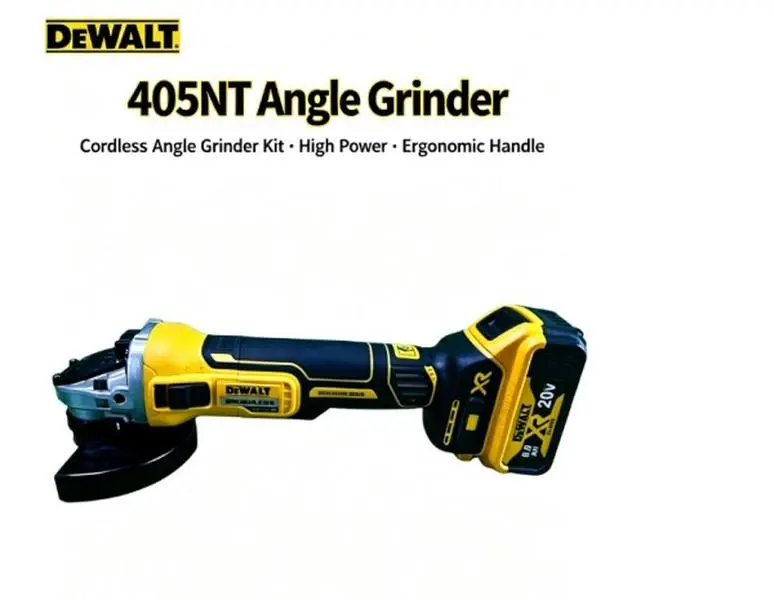 Dewalt DCG405NT Cordless Angle Grinder, Brushless Tool For Cutting And Surface Treatment, Fit For Metal Processing, Construction, Garage And Factory Work, Equipped With Protective Cover And Side Handle kit