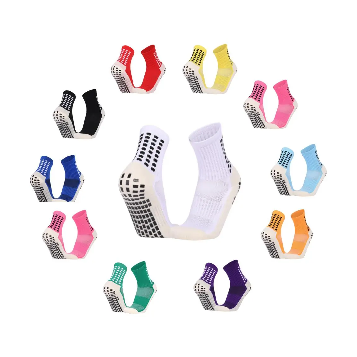 1 pair of men's socks Football Anti-slip socks Anti-skid pads Football Basketball Sports socks