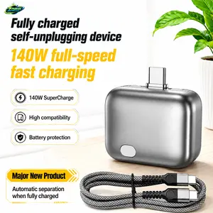 ZORP 140W Type-C Charging Adapter Split Charger, Physical Power-Off to Protect Battery - Automatic Pop-Up Charger, Suitable for Smartphones, Laptops, Tablets, Overcharge Protection Technology Ensures Safe Use at Night