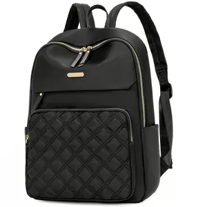 BIGWIG Women's Quilted Oxford Backpack, Lightweight Chic Functional Daypack for Work & School Daily Use
