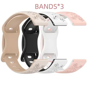 Two tone flower design flower carving silicone strap suitable for Garmin Forerunner 265 255 245 645 158 55 Venus 4 3 3s 2 2s SQ smartwatch Correa sports strap silicone strap women's 3 sets