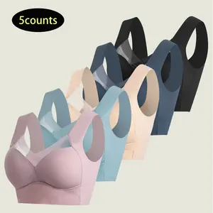 【5PCS】Comfortable wireless bra for women seamless soft fabric everyday wear Casual Breathable