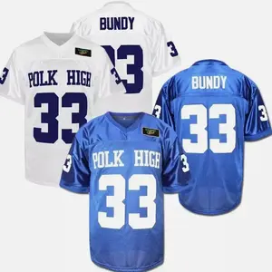 JKNAKN Sporty 33 AL Bundy Jersey Polk High Football Jerseys Blue White Sports Shirt Men's 90S Hip Hop Clothing Party S-XXXL Outdoorfun Athletic Techwear Breathable Fabric Loose Silhouette