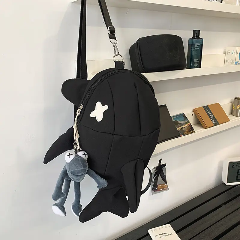 Men's and Women's Shark Backpack - Large Capacity School Backpack with Shark Mouth Opening and Teeth Design, Durable Nylon School Bag with Adjustable Padded Shoulder Straps, Zipper Closure and Lining, Suitable for College, Travel, Work - Stylish Unisex Ba