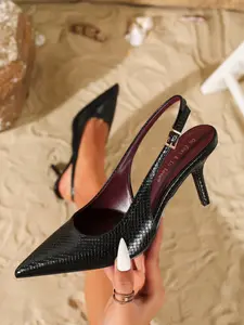 On feet& in love Women's Snake Print Pointed Toe Stiletto Heel Shoes, Elegant High Heels for Party Office Daily Wear, Versatile Fashion Footwear