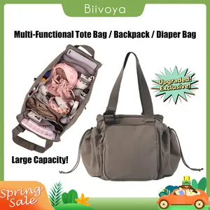 BIIVOYA Multi-Functional Mommy Diaper Bag: Large Expandable Travel Backpack & Tote for Women. Water-Resistant Shoulder Bag for Travel Use, Commuter & Holiday Gift