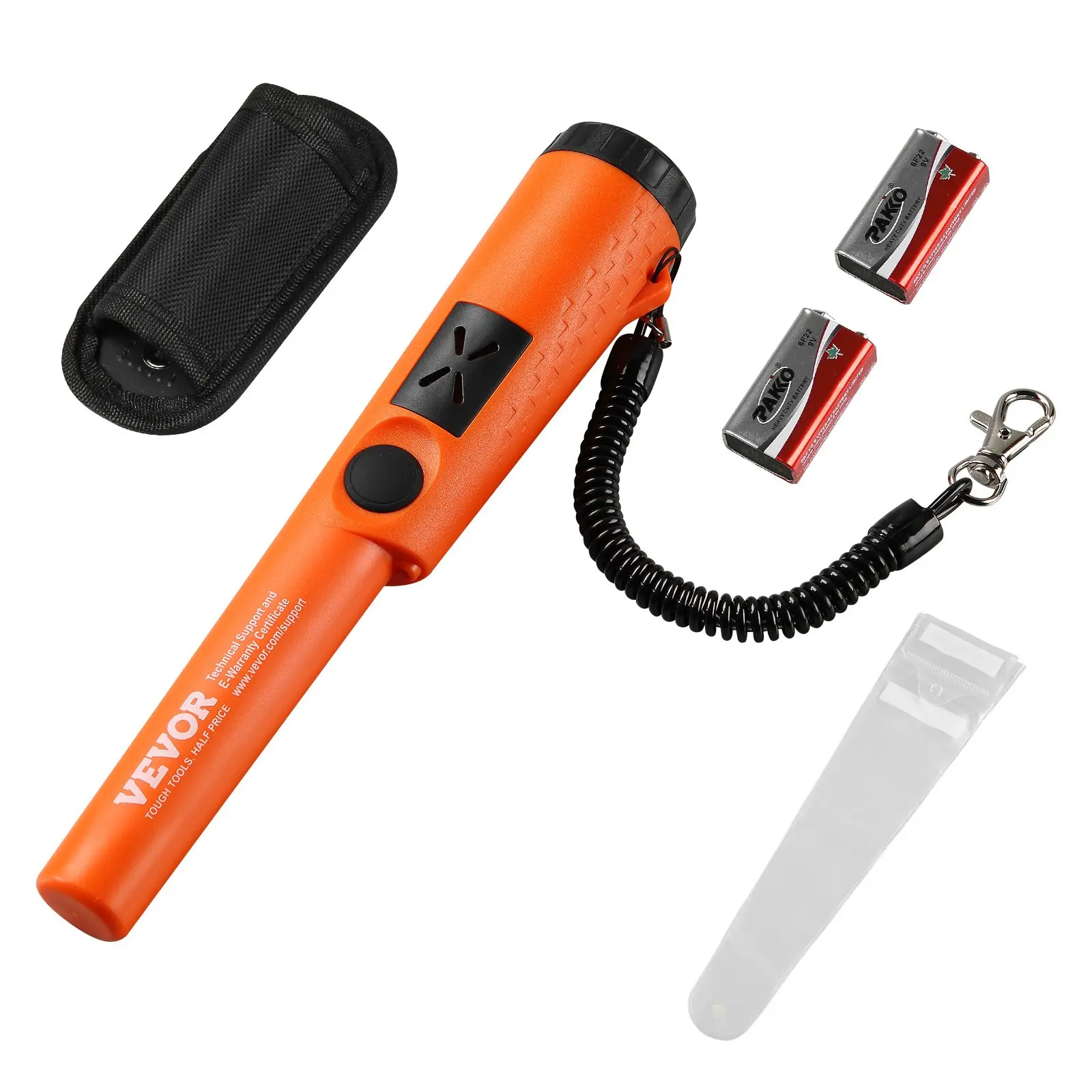【DealsForYouDays】VEVOR Metal Detector Pinpointer, Partial Waterproof Handheld Pin Pointer Wand, 1.96 Detection Depth, 3 Modes, Treasure Hunting Probe with Holster, Waterproof Bag and 9V Battery, for Adults and Kids