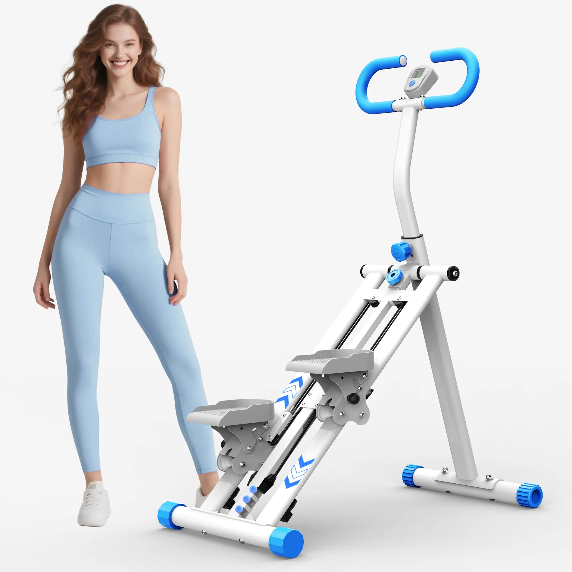 Upgraded Stair Stepper Climber Machine - Premium Full Body Home Workout Equipment with Adjustable Resistance, LCD Display, Compact Foldable Space-Efficient Design, Ideal for Home Gym, Apartment Use, Suitable for Fitness Enthusiasts