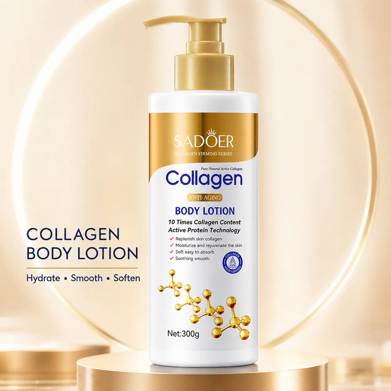 Collagen Body Lotion - Firming, Moisturizing for Dry Skin, 300g