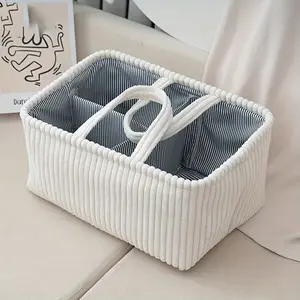Multifunctional Storage Basket Baby Diaper Organizer, Large Capacity Lightweight Mommy Bag, Divided Compartment, Multi Compartment Design, Handheld Clothes Toy Holder