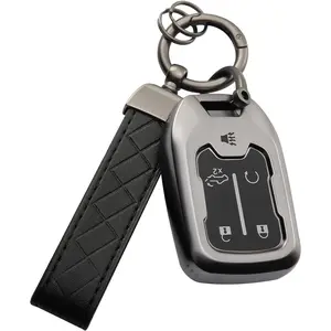 for Chevy Key Fob Cover with Keychain, for 2019 2020 2021 2022 2023 GMC Sierra, Chevy Silverado 1500/2500HD/3500HD, 5-Button, TPU, Accessories