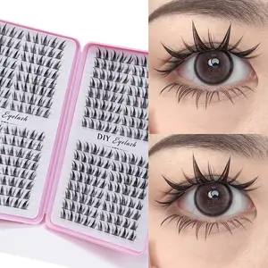 DIY Eyelash Extensions Natural Look Eyelash Extensions, 256 Clusters Mixed Length False Eyelashes, Waterproof Clusters Lashes, Professional Eye Makeup Accessories for Women, Cosmetic