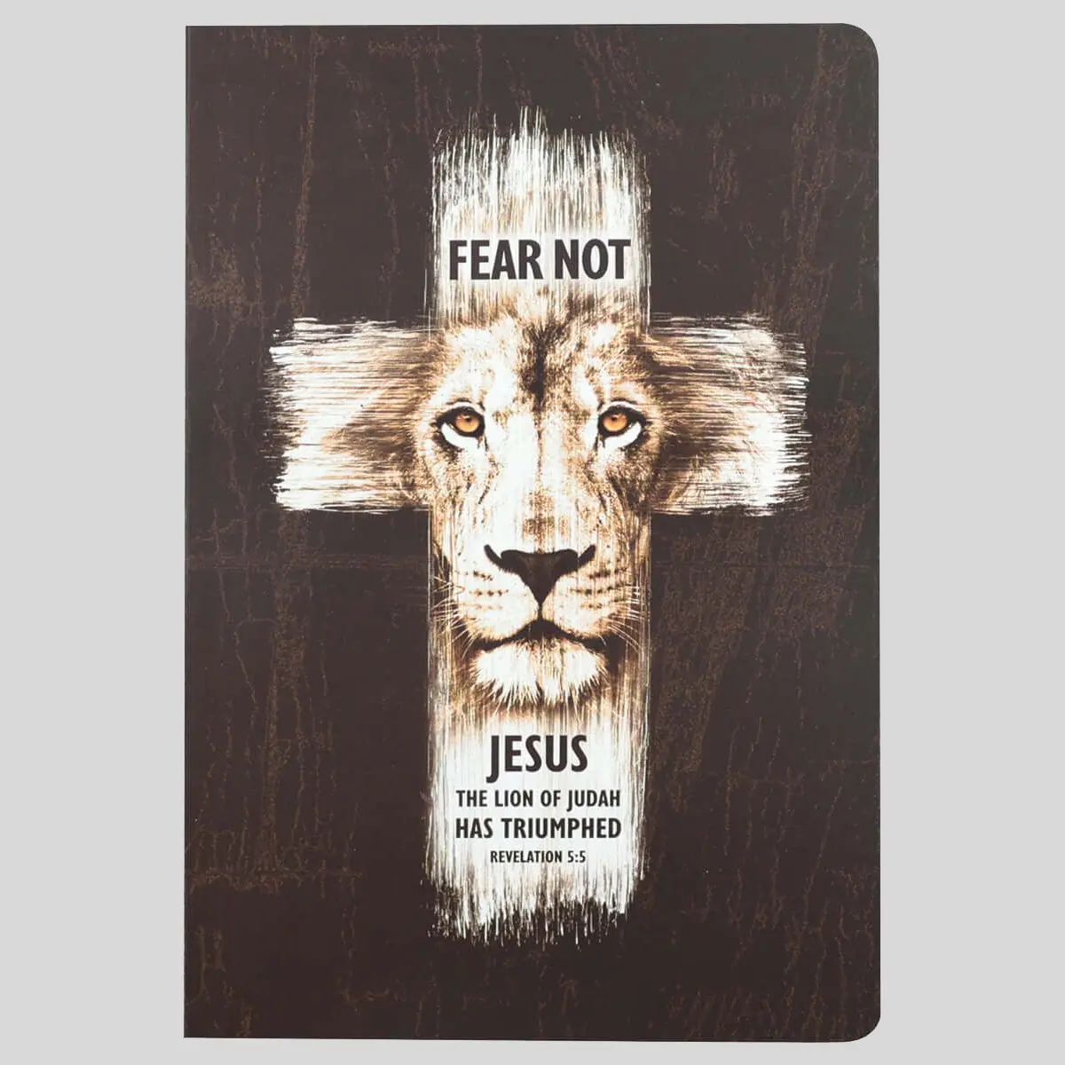Kerusso Men's Paperback Journal (Lion Cross Design) - Office Stationery Journaling Supplies, 160 Lined Pages, 8.25"x5.5", Colored End Pages, 16 Scriptures, Ideal for Bible Study Notes, Moments of Gratitude, Recording Personal Reflections