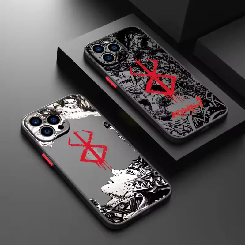 Berserk Manga Art Clear iPhone Case For 17 16 15 14 13 12 11 ProMax Plus Anti-Scratch Anti-Drop Protective Cover Y2K Style