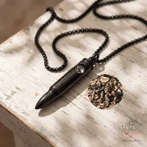 Sofia Projection Photo Bullet Necklace, Projection Jewelry for Memorial Day, Personalized Memorial Picture Gift, Custom Image Necklace, Best Friend Gift, Birthday Gift for Him