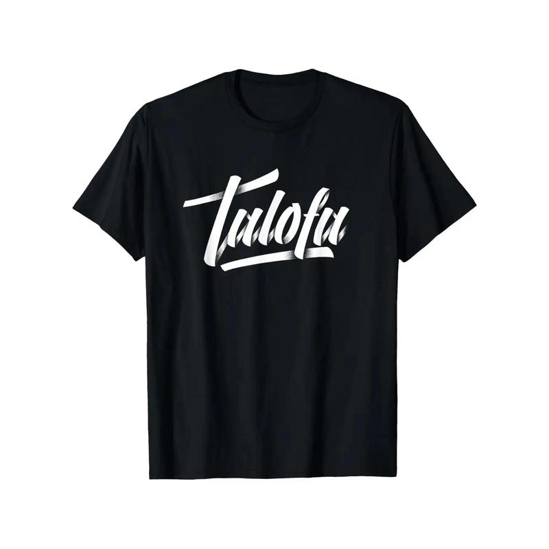 Men's Talofa Samoa T-Shirt - Heavyweight 180gsm Cotton Crewneck Tee, BlackWhite Graphic Shirt for Streetwear & Everyday Casual Outfits - Machine Washable Sizes S-XXXL, Weekend Attire, Trendy Design, Breathable double print oversize valentine gift